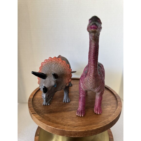 Imperial Brand Triceratops Brown Red 11" And Jaru Brand Red Brachiosaurus - Picture 2 of 7